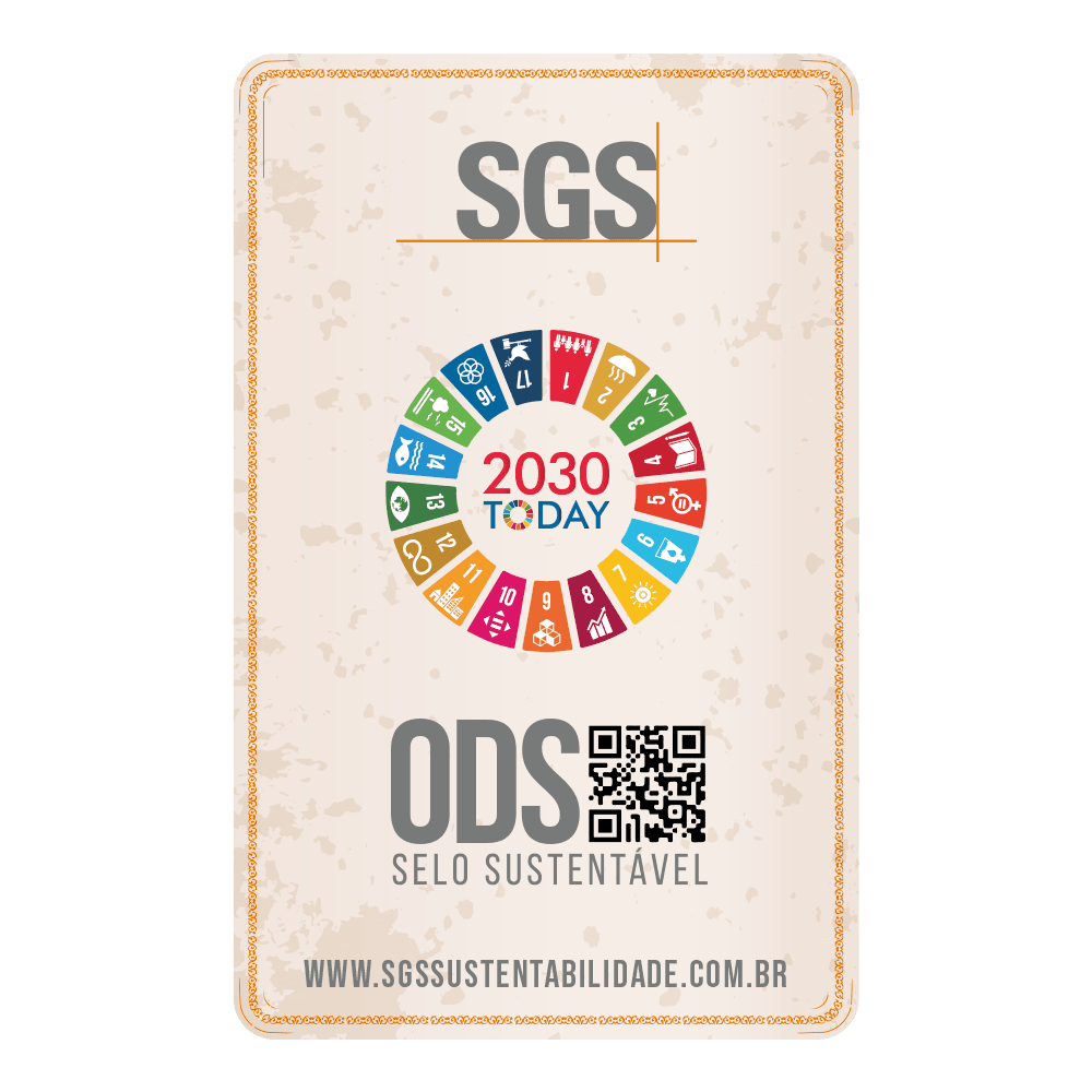 Selo institucional SGS ODS 2030 Today apresentado pela Plastvinil